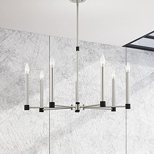 Image of Livex Lighting 46887-91 7 Light Brushed Nickel Chandelier