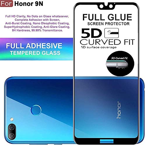 Image of Screen Protector for Huawei Honor 9N (Black) Tempered Glass Edge-to-Edge 6D Screen Guard With Installation Kit