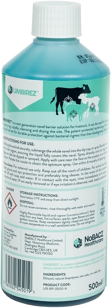 Premier 1 Supplies UMBIREZ™ Umbilical Spray | Naval & Ear Tag Barrier Solution for Lambs, Goat Kids, Calves, Pigs – All Classes of Ruminants
