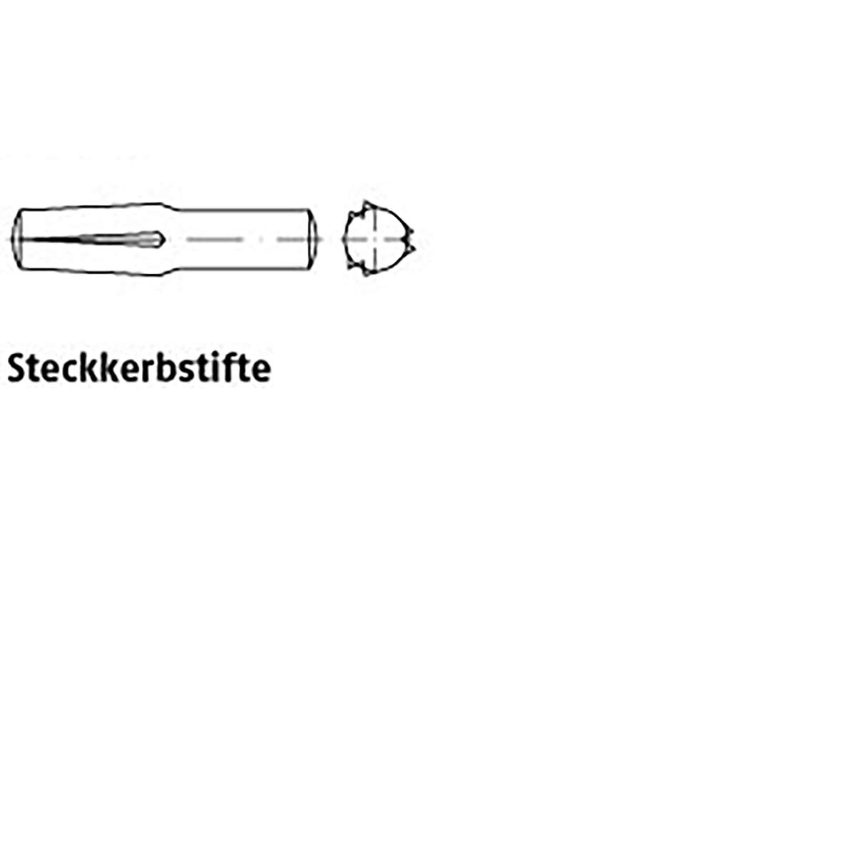 Steckkerbstifte ISO 8741 Stahl 8 x 45 VE=S 100 Stück