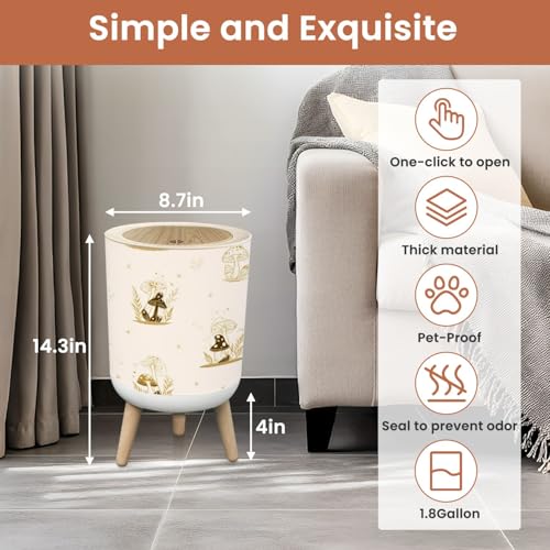 Caneca de basura con tapa dorada texturizada 1.8 gal miniatura 2
