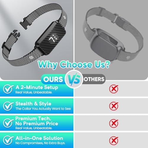 Dog Bark Collar for Large Medium Small Dogs, Effective No-Bark Collar, Smart Barking Collar, Rechargeable Bark Collar with 7 Sensitivity, 3 Modes, IP67 Waterproof, Black, 2 Pack - Image 6