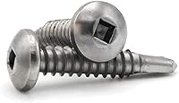Vista 2 de #10 Tornillos autoperforantes de cabeza cuadrada de acero inoxidable 410 TEK Tornillos de chapa #10 x 1 pulgada Cantidad 25