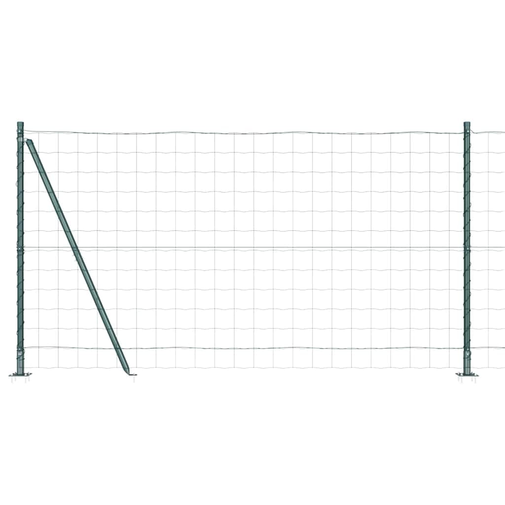 Outdoor Garden Fence Panel with Post Green 1.2 x 10m Steel Weather Resistant Sturdy Construction for Privacy Boundary Customizable Setup