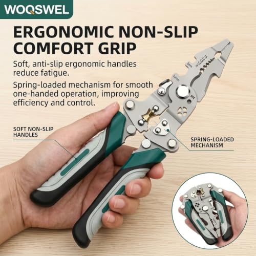 Image of 20-in-1 Wire Stripper Tool Kit with Tester Screwdriver | Multi Function Wire Stripping, Cutting & Crimping Pliers | Electrical Repair Tool for Electricians, Cable, DIY, Home & Professional Use