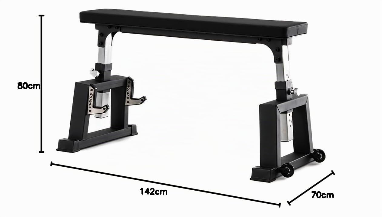 evergy - Rower Bench Banco de musculacion reclinable con J-cups para ejercicios de Remo con barra. Banco musculacion inclinable. Banco fitness para gym en casa. Banco musculación Remo