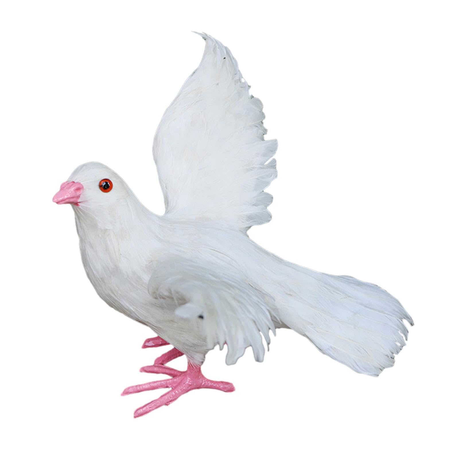 Figurine décorative de pigeon blanc pour embellir votre terrasse et vos parterres