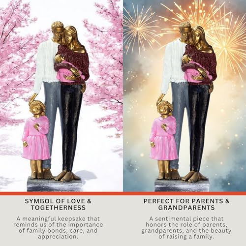 Elegant Gold Couple Figurine – Romantic Poly-Resin Sculpture for Home Décor, Anniversary, and Valentine’s Day Gift – Intricately Designed Love Statue (Pink) — photo — 7 of 9