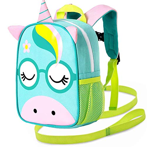 Toddler Backpack Leash, 9.5" Safety Harness Unicorn Bag - Removable Tether