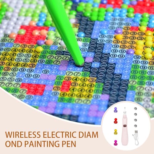 Pluma de pintura de diamantes de alta precisión inalámbrica con 3 cabezales eléctricos 2