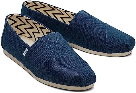 TOMS Men's Alpargata Loafer Flat, Dark Indigo Heritage Canvas, 14 | Image 2