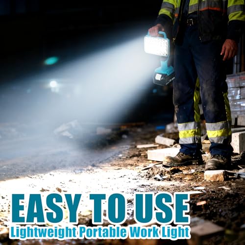 Image of Cordless LED Work Light, 2000LM Portable Handheld Flashlights Tool with USB Port and 3 Brightness Modes for Camping, Fishing, Job Site, Indoor & Outdoor Use