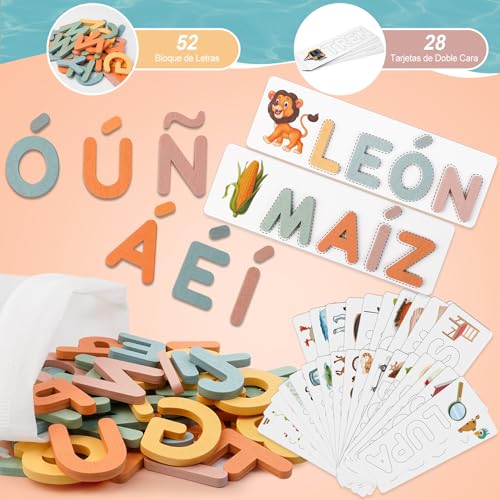 Juguetes Niños 3 4 5 6 7 8 Años, Juegos Educativos Niños 3-8 Años Regalo Niña 3-8 Años Juegos para Niño Juguetes Niña Aprender a Leer Juguetes Montessori Scrabble Español 5 Juguetes Niños 3 4 5 6 7 8 Años, Juegos Educativos Niños 3-8 Años Regalo Niña 3-8 Años Juegos Para Niño Juguetes Niña Aprender A Leer Juguetes Montessori Scrabble Español