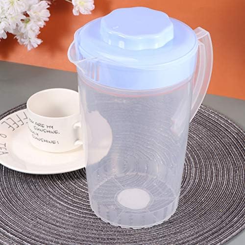Yardwe Large Water Pitcher with Lid Plastic Water Carafe Iced Tea Pitcher Jug for Water Tea Juice Lemonade Beverage 2L Blue