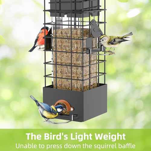 Kruoo Metal Squirrel Proof Bird Feeder For Outdoors Hanging Gravity Protection Squirrel Proof Wild Bird Feeders For Outside thumb #1