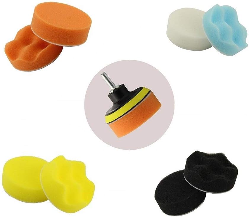Jinchao-polishing Pads, 11PC Polishing Buffer Tool Set 3 Inch Buffing Pads, for Car Polisher Drill Sponge Kit Set, Waxing Foam Waxing Tool,Polishing