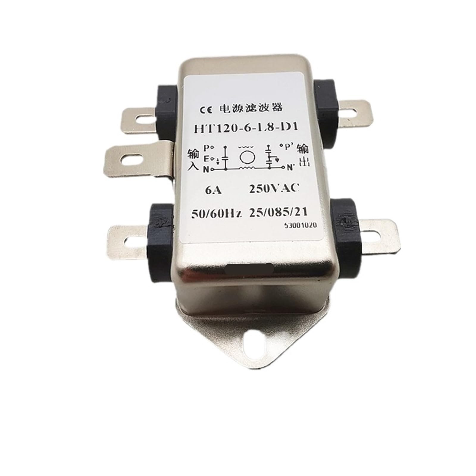 Filtro de potencia monofásico HT221-6-W5-A2 de 3A y 6A para red de 220V