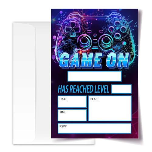 ANYEMW Gamer Birthday Invitations