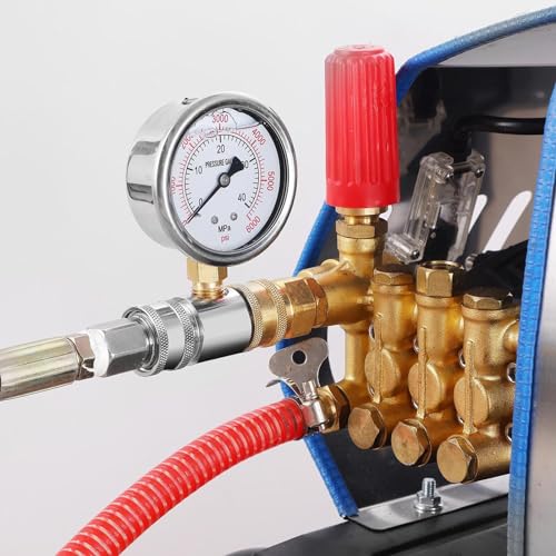 6000psi Pressure Washer Gauge, 3/8in Quick Connect Stainless Steel Accessory for Car Washing Machines, Accurately Measure Water Pressure