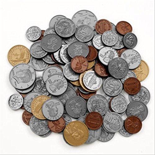 Learning Resources - Play Money Coin set - 30 pennies, 20 each of nickles, dimes, and quarters, 4 half-dallars, and 2 sacageweas - 2 Pack