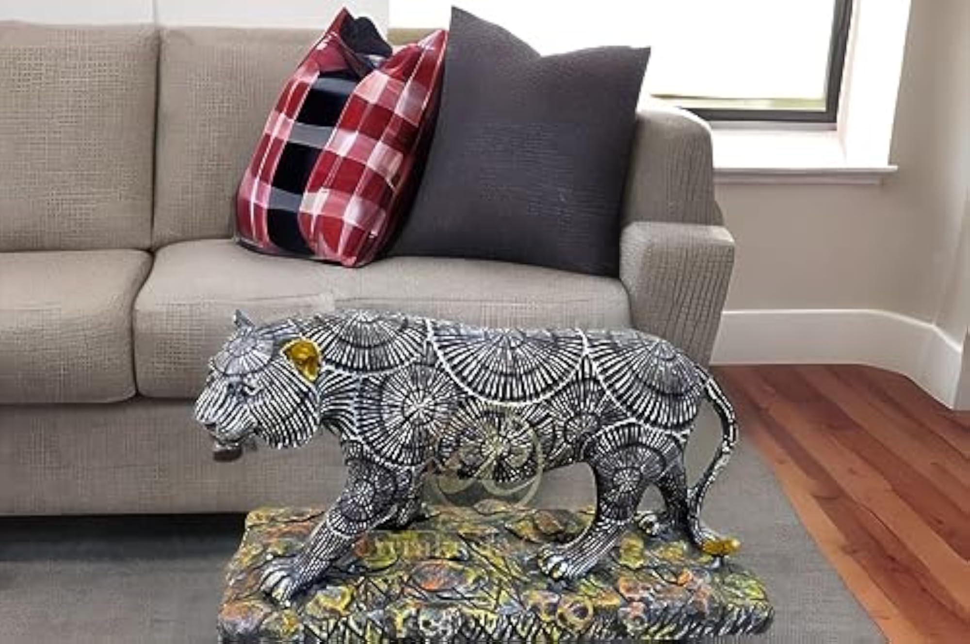 Wild Panther & Cheetah Resin Showpiece on Pebbles Base