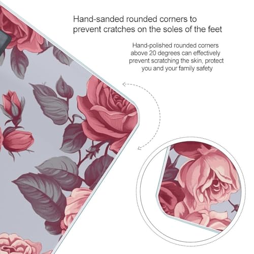 Báscula digital de baño floral Red Roses con pantalla grande miniatura 4