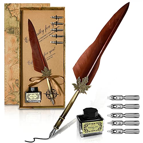 Harry Potter Kalligraphie Set - Füllfederhalter Mit Eulenfedern & Tintenfass