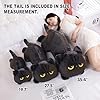PEACH CAT 27.5" Long Cat Plush Pillow Cute Kitten Stuffed Animals Plushies Toy Gifts for Kids Grey #1