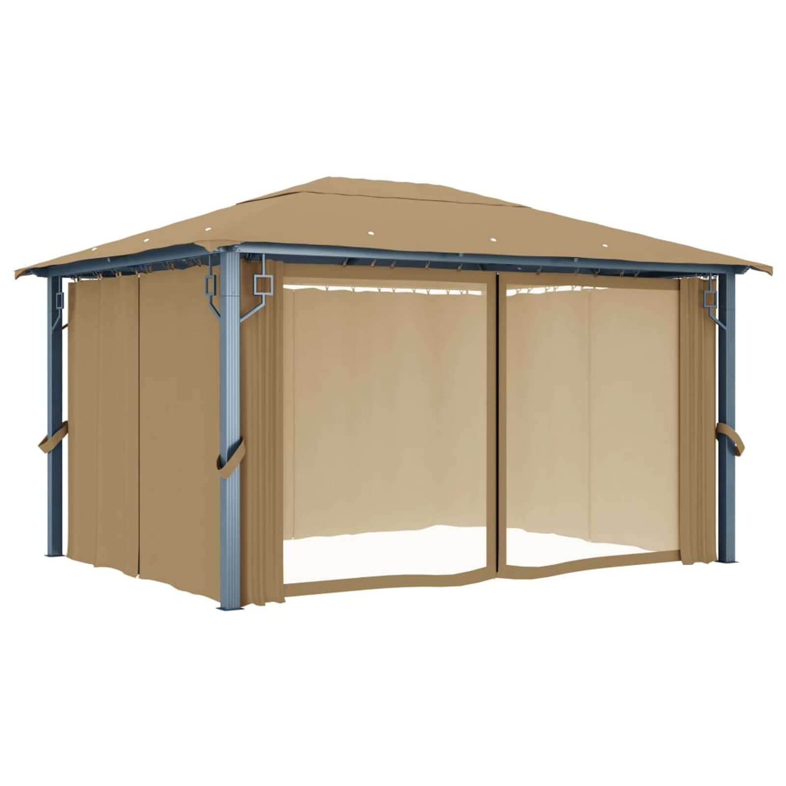 Gazebo con Tenda 400x300 cm Grigio Talpa in Alluminio,Gazebo Pergola con Telo Impermeabile Richiudibile E Struttura Rettangolare in Acciaio Inossidabile Ad Alta Densità, per Arredo Giardino,
