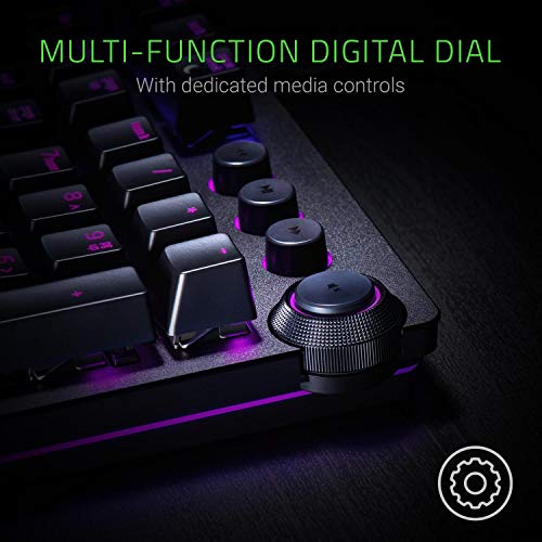 Razer Huntsman Elite Gaming Keyboard: Fast Keyboard Switches - Clicky Optical Switches - Chroma RGB Lighting - Magnetic Plush Wrist Rest - Dedicated Media Keys & Dial - Classic Black - Image 4