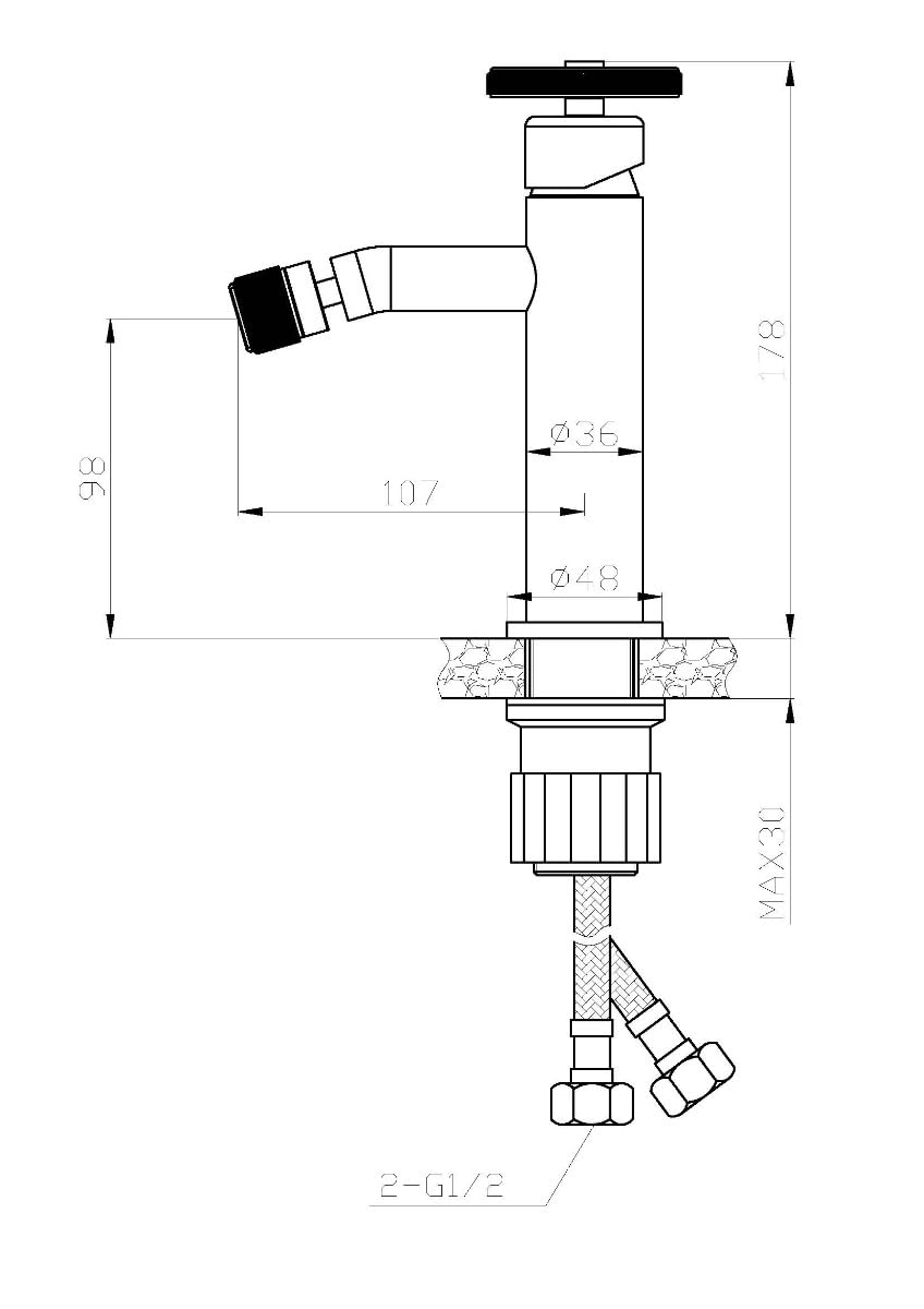 Essebagno 9023795 Indus bateria bidetowa miedź
