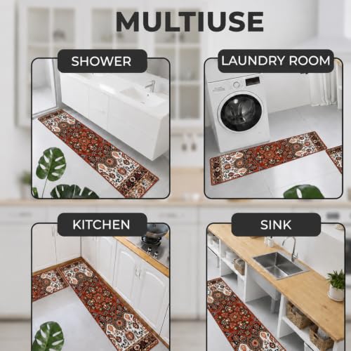 Image of MAXOSHINE Kitchen Mats for Floor Anti Slip Waterproof Feet Comfort Kitchen Runner Floor Mat Standing Desk Mat Floor Mats for Kitchen (120 * 40cm, 60 * 40cm) Set of 2