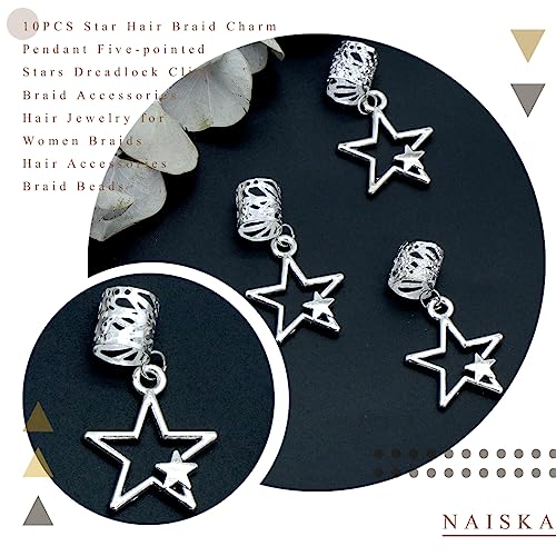 Pinzas para cabello con diseño de estrella plateada, pack de 10 miniatura 2