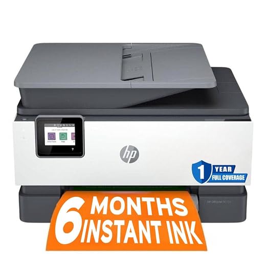 HP OfficeJet 9012e All-in-One Color Inkjet Wireless Printer Scanner Copier Fax with 6-month Instant Ink Included Mobile Computer Printers for Home Use Office Two-Sided Wifi Printing 1G5L4A (Renewed)