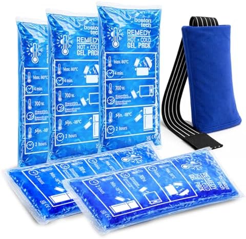 Boston Tech Bolsas de gel frío y caliente premium con funda reuti...