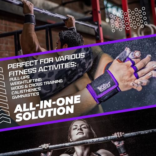 image for JerkFit WODies 3 Hole Gymnastics Grips with Wrist Support - Hand Grips