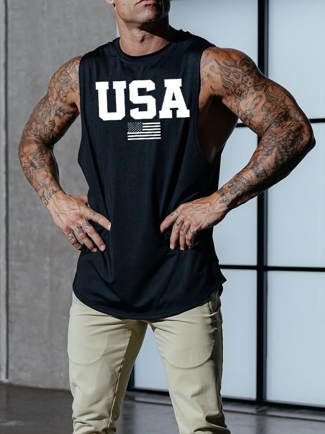 Men's Funny Grpahic Tank Tops Workout Gym Bodybuilding Relaxed Fit Casual Sleeveless Shirts - Image 2