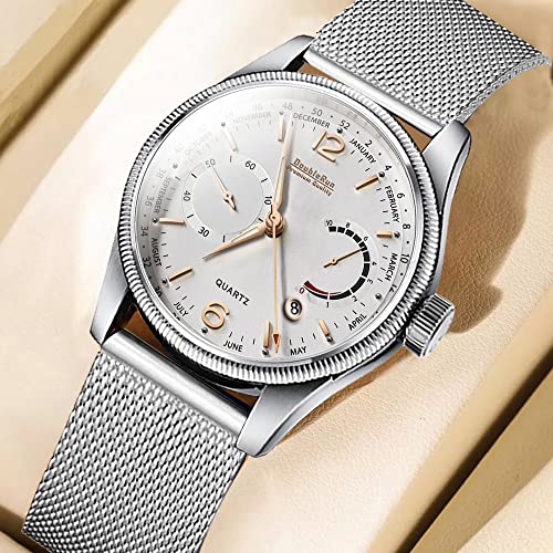 Image of DOUBLERUN 8005 3D Glass Date Display Dial Chain Belt Analog Watch - for Men