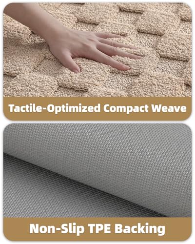 Color&Geometry Super Absorbent Bathroom Rugs, Machine Washable Non-Slip Bath mats for Bathroom Decor Accessories, Khaki, 24"x36" — view 4