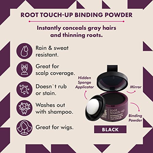 Root Touch Up Powder For Black Hair By Style Edit | Cover Up Hair Color For Grays And Roots Coverage | Root Concealer For Black Hair | Mineral Infused Binding Hairline Powder #TOP1
