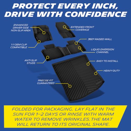 Image of Michelin Vehicle Mats, All-Weather TPE Custom Fit Liner for 2015-2024 Ford Edge (4 Piece), Premier