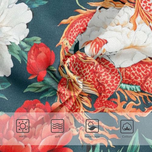 Durable Toddler Underwear Floral 2t Cotton Cute Panties Girl Chinese Dragon Red White Peonies Briefs Undies Kids3