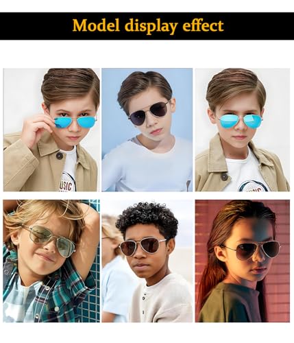 EYLRIM Kids Small Polarized Aviator Sunglasses for Boys and Girls, 52MM UV400 Protection Lens2