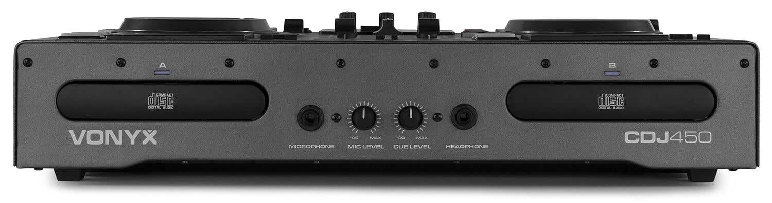 Vonyx CDJ450 DJ-Konsole – Doppel-Deck CD/USB/MP3-Player mit integriertem Mixer, Bluetooth, Jogwheels & Effekten | Set inkl. Kopfhörer, Mikrofon & Kabel