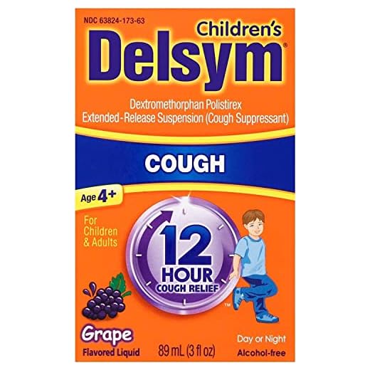 Delsym Childrens 12 Hour Cough Suppressant Liquid-Grape-3 oz.