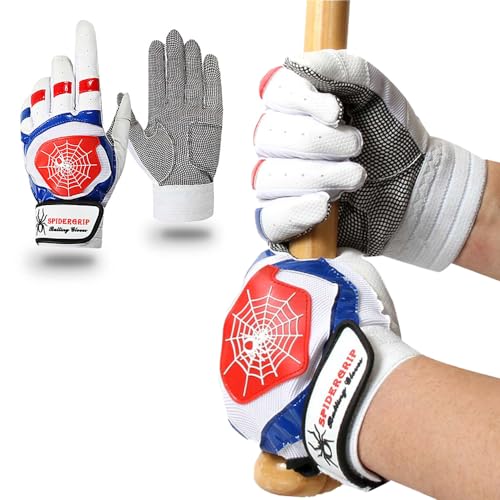 XpC_[Obv~߃obeBOO[u Spidergrip Nonslip Batting Gloves (L, Blue Red ())