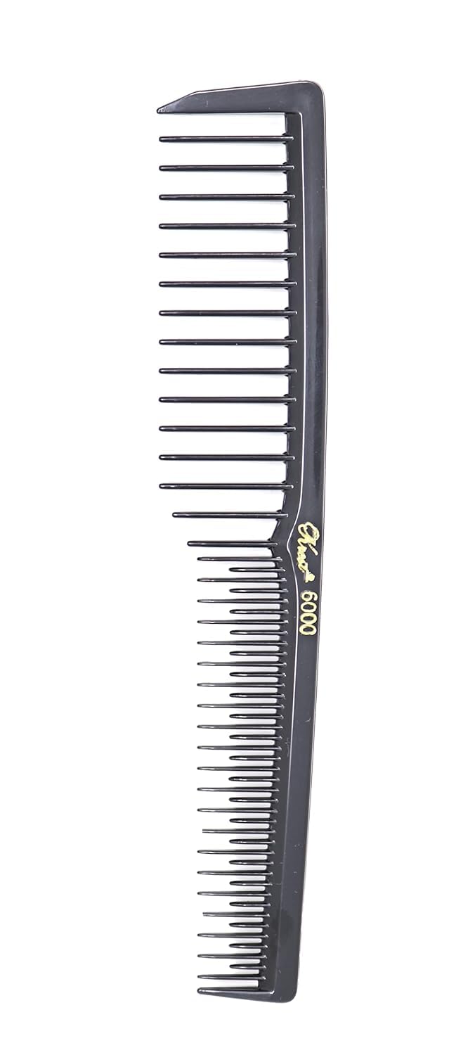 Krest 6000 17,8 cm, grzebienie do dokuczania, podnośnik, grzebienie do włosów, zestaw kosmosu, zęby, szerokie zęby, grzebień 12 szt. (czarny)