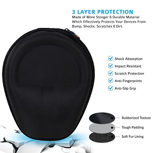 Stealodeal Headset Headphone Carrying Case Earpads Storage Bag Headphone Pouch Portable Anti-Pressure (Oxford-Black)