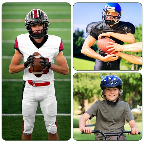 2 Pcs Football Chin Strap Cover Soft Black Football Helmet Chin Strap Cover Protective Pad Compatible with Virtually All Helmets for Adult and Youth