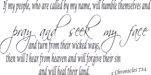 2 Chronicles 7:14, Vinyl Wall Art, My People Humble And Pray Will Hear, Forgive And Heal, Bible #TOP14